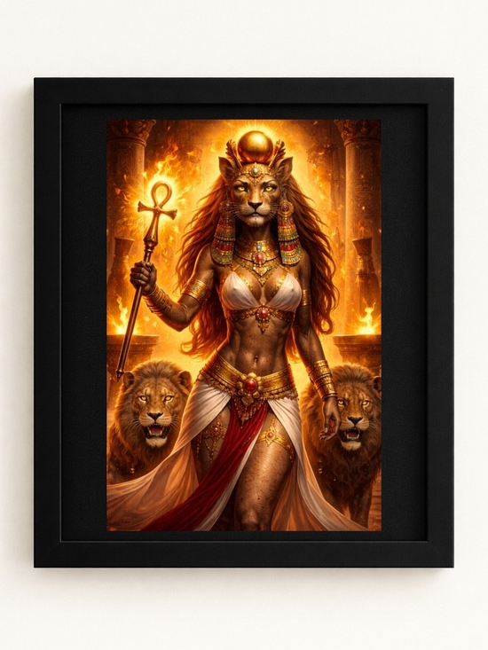 Hand Crafted Other - Egyptian Goddess  Sekhmet Art Print 8x10 Frame